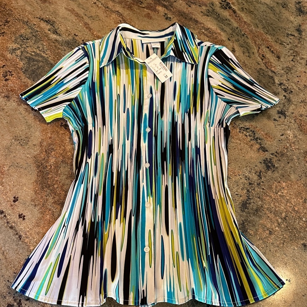 Dress Barn Multicolor Striped Button-Down Shirt